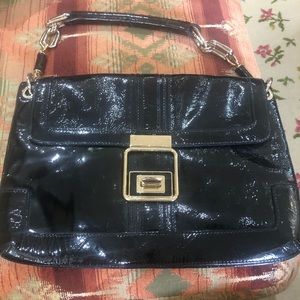 Anya Hindmarch black patent leather bag